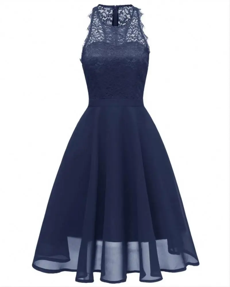 2019 Dropship Clothes Lace Upper Scoop Skater Dress Mother Of The Bride Dress