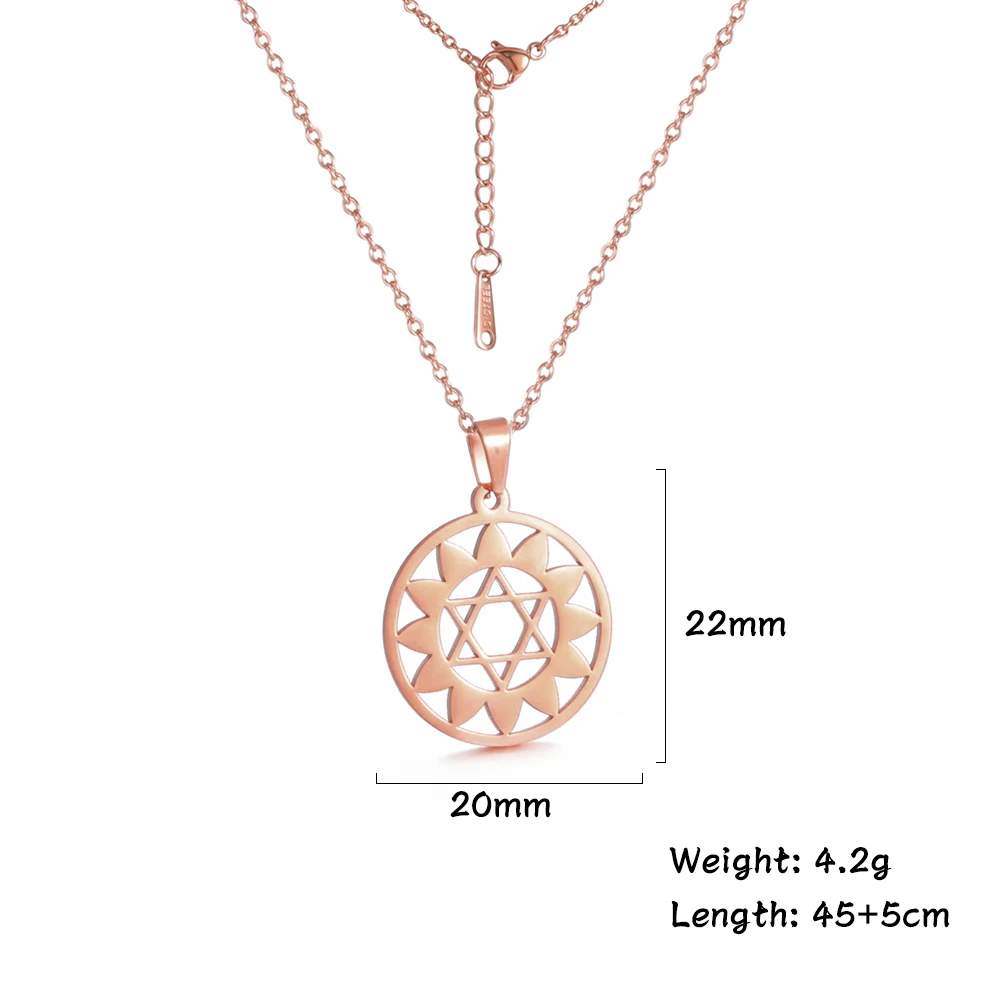 New Arrival Trendy Women Stainless Steel Pentacle Necklace Gold Plated Pentacle Charm Necklace Jewelry Gifts Amulet For Girl