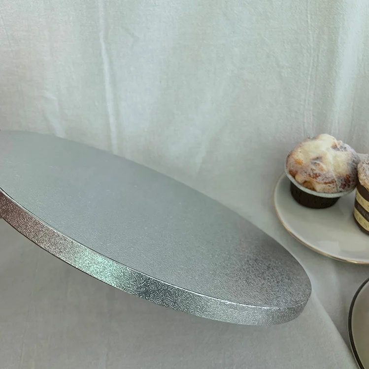 Customize Waterproof Round Silver 14 Inch 16 Inch Drum Cake Boards Factory