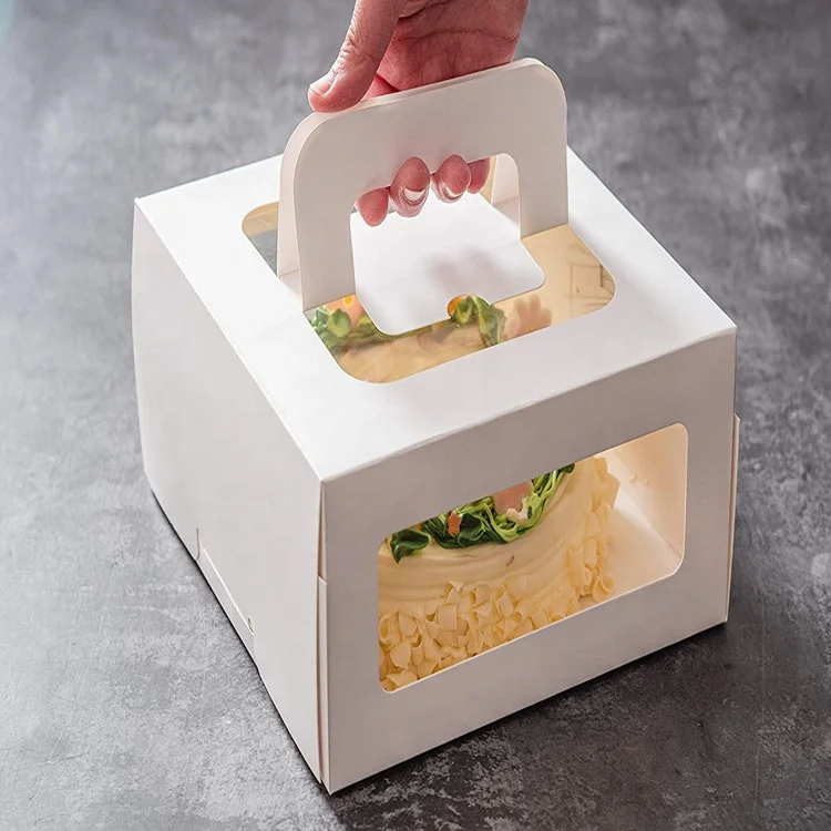 Easy to Carry 2021 Hot Sale Pop Up Style Where Buy Cake Boxes in Bulk Souffle Sweet Bakery Packaging Box with