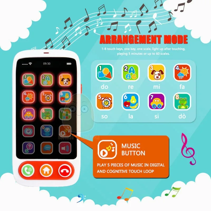 Kids  English Machine  Light Musical Babyphone Children Educational Toys Babies Telephone Learning Toys Baby Mobile Phone