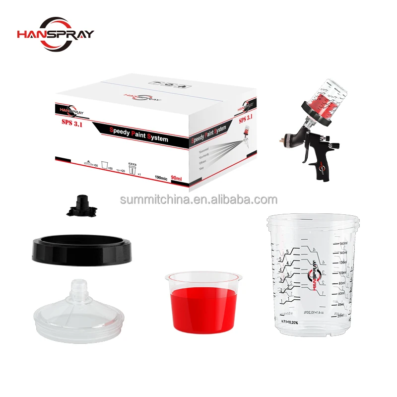 Plastic Cup Manufacture Spray Gun Mix Tank Air Spray Gun Quick-Connect Wash-Free Tank Paint Cup