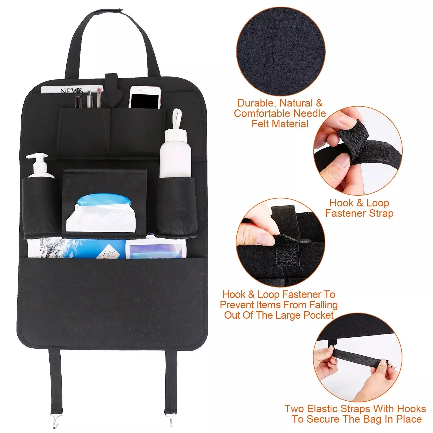Car Seat Back Organizer Keep Your Car Neat and Organized Wheels Vehicle Sorting Bag