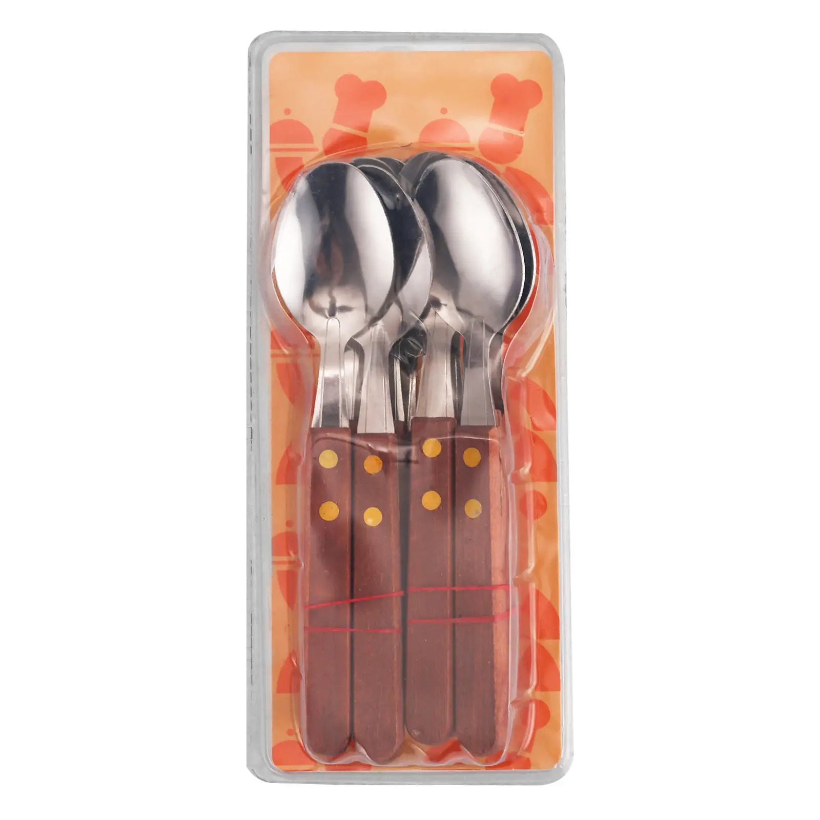 12-24 Piece Set Stainless Steel Spoon & Fork Set With Wooden Handle Fork and Spoon Edible Spoon Cutlery