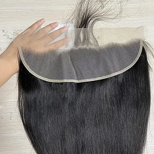 AMLHAIR brazilian hair natural color silky straight pre plucked baby hair line 13x4 13x6 HD swiss lace closure frontal