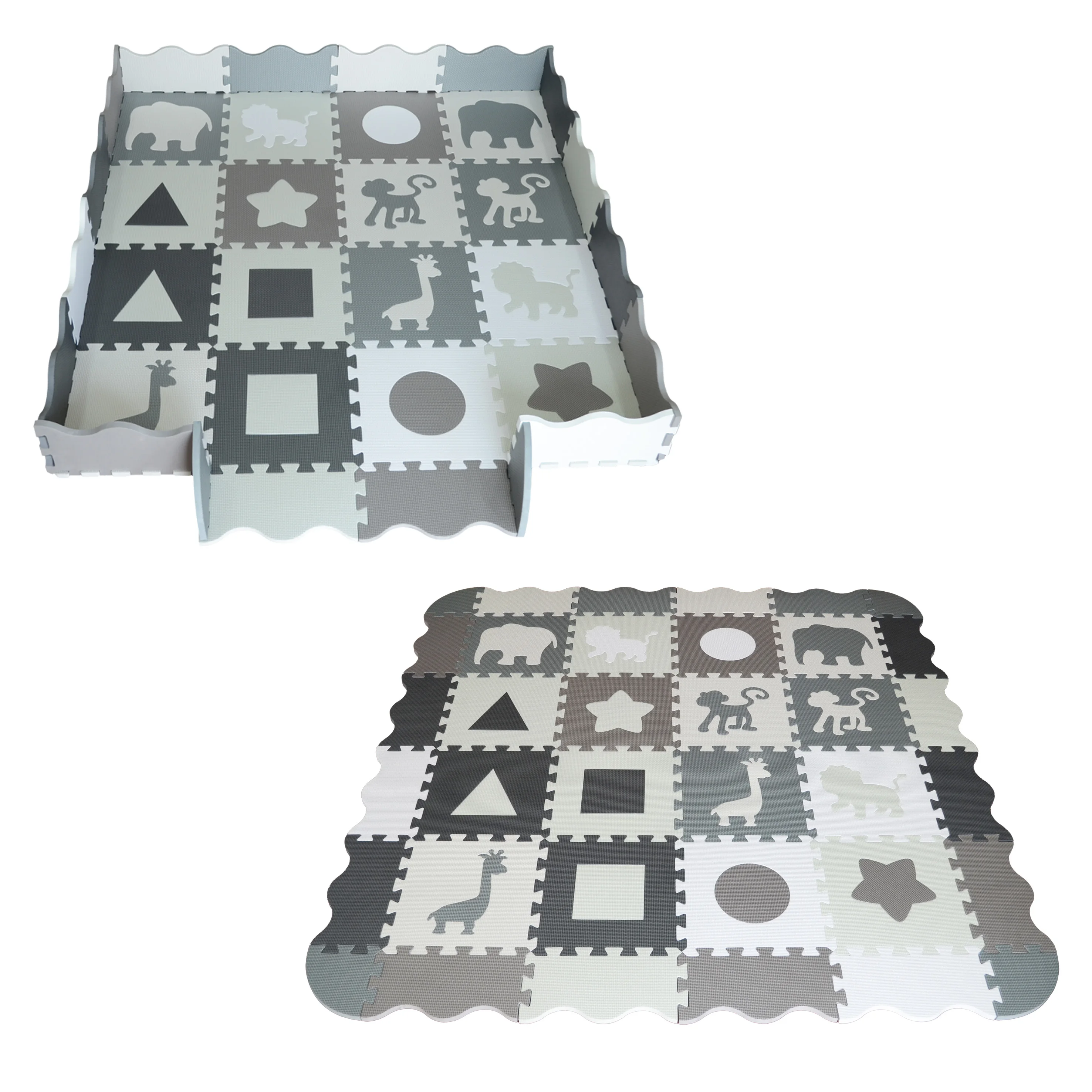 EVA  Animals Paterms With Fence  Interlocking Foam  Mat