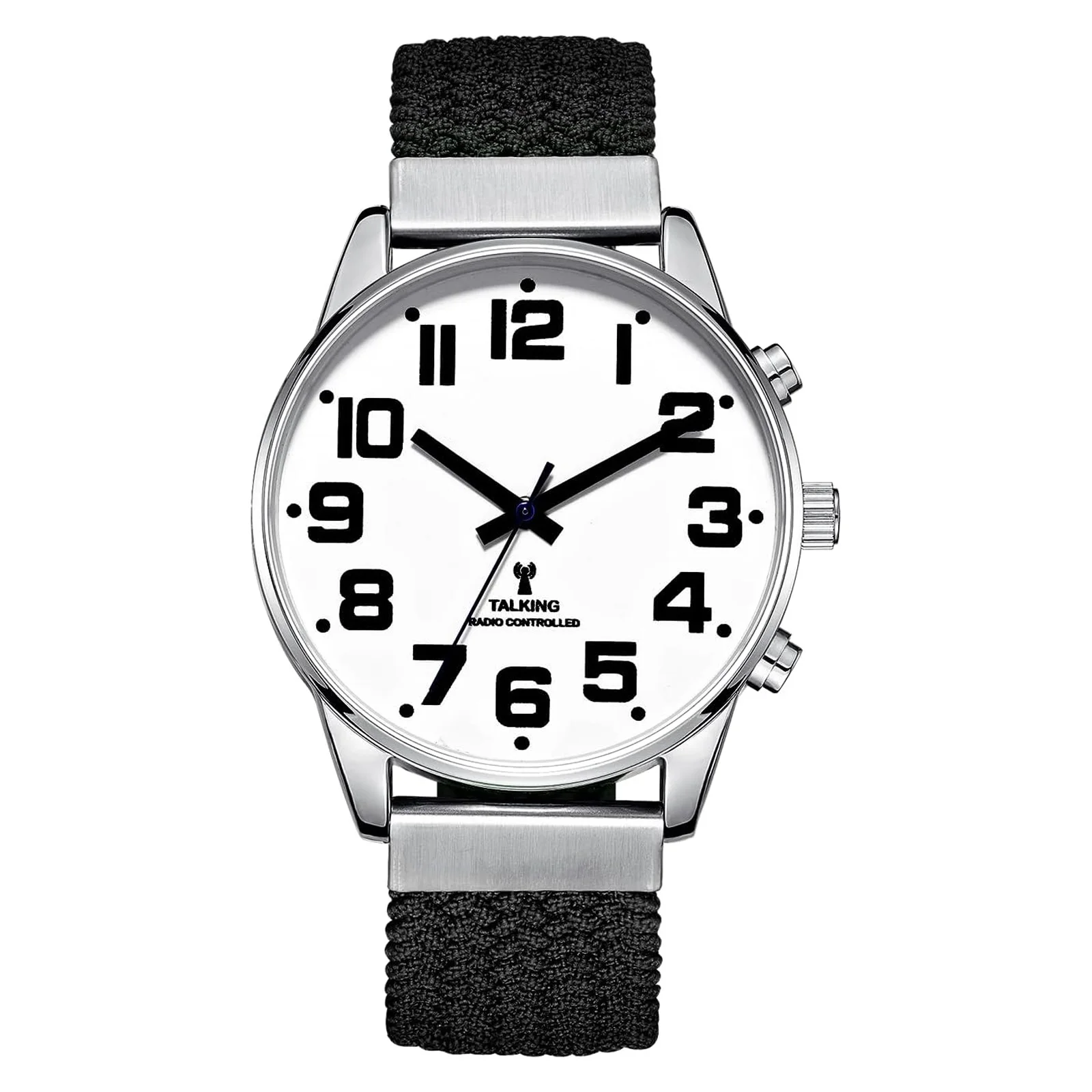 British English Talking Watch with Large Numbers Self-Setting for Visually impaired, Blind or Elder People - Nylon