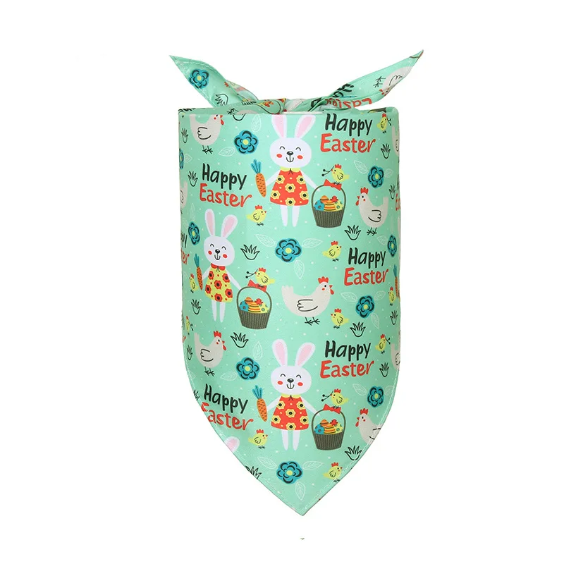 Pet Saliva Towel Easter Rabbit Easter Eggs Pet Scarf Dog Triangle Towel Cute Cat Clothing Bibs Pet Products