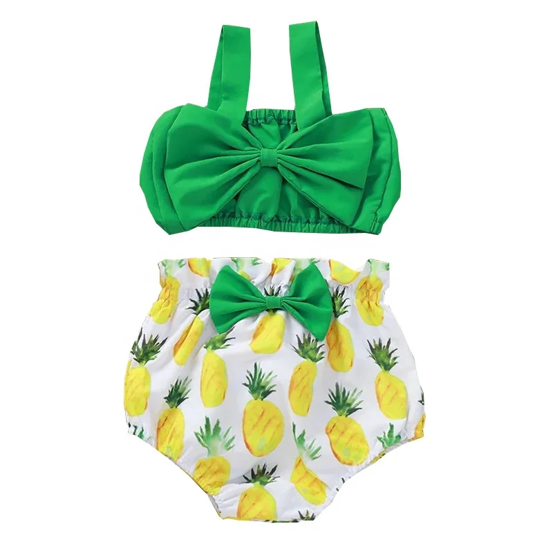 wholesale girl swimwear kids beachwear boutique 12 year old girl swimsuit 2pcs together Korean girls swimwear