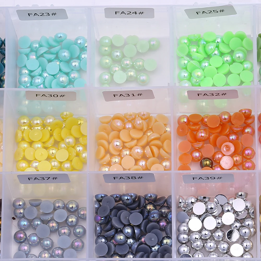 
XULIN 1.5mm-20mm loose mix color flat back ABS pearl beads in bulk 