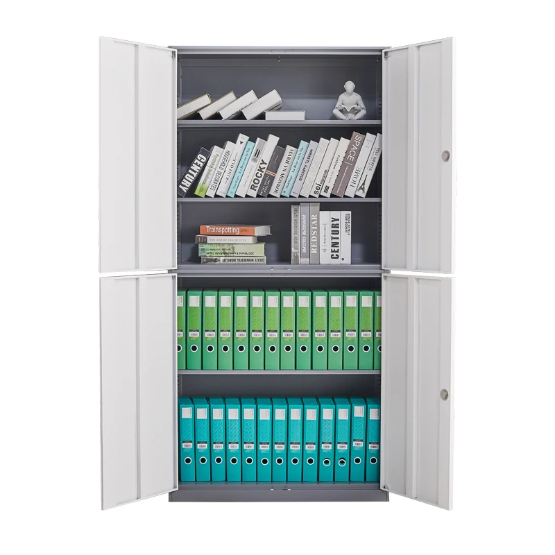 4 door metal office cupboard with adjust 4 shelf inside with low price