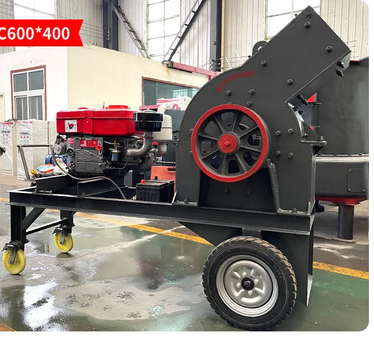 Portable mini diesel engine hammer mill crusher hammer crushing machine small stone crusher Hammer Crusher