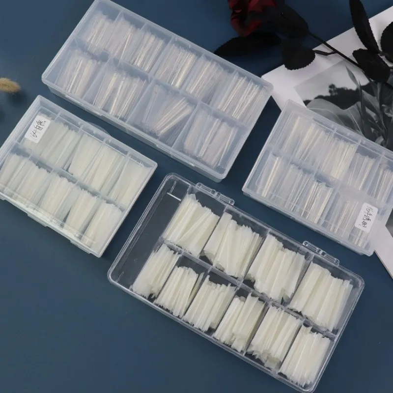 10 Sizes Square Stiletto Super Long Soft Gel Nail Tips Natural Clear Coffin Almond No C Curve Square Nail Tips XXXL 500pcs/box