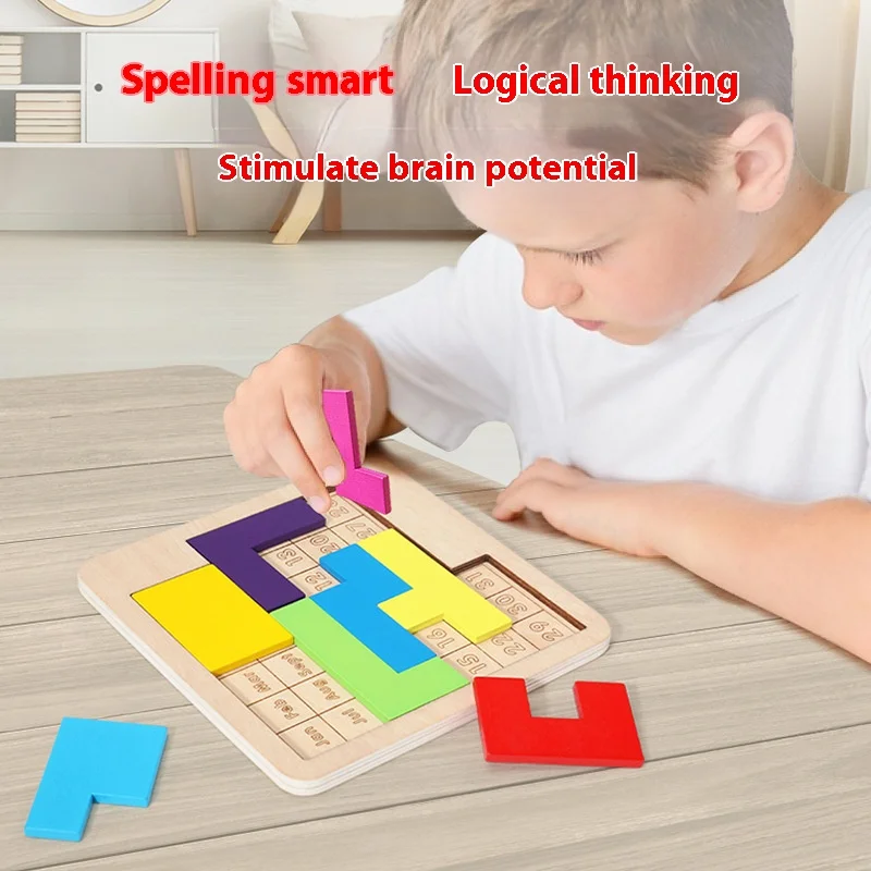 Красочная деревянная головоломка с календарем