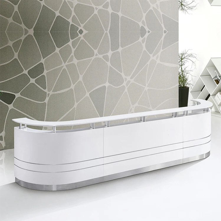 Factory wholesale ddp one piece customized google office shop reception desk tiktok reception desks