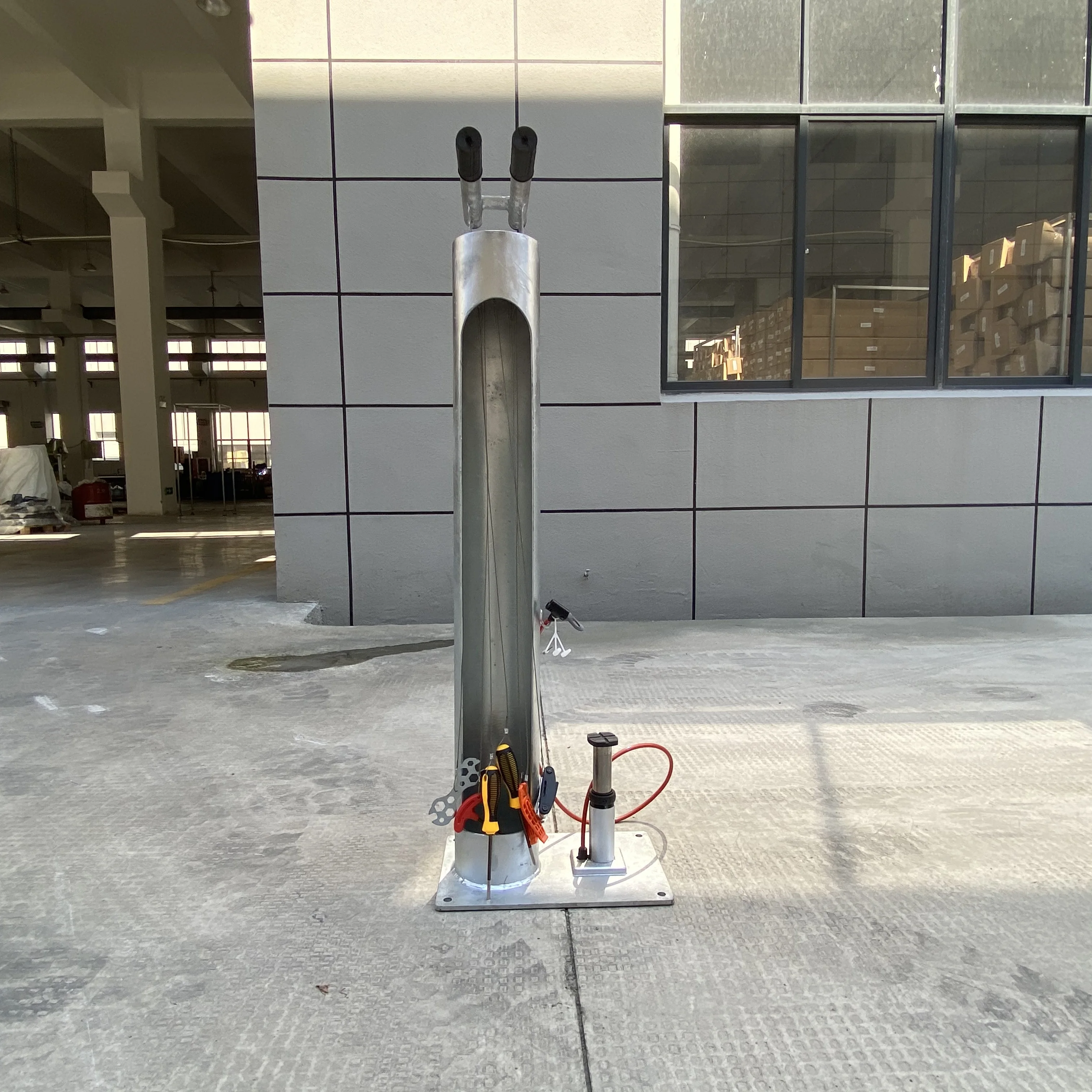 Fixit Public Bicycle Repair Station Bike Work Stand With Gauge and Tools