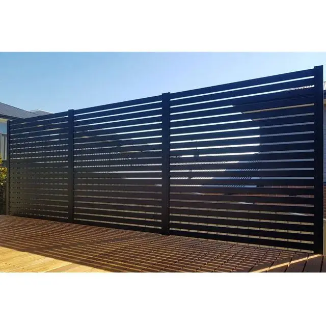 High Quality House Privacy Cheap Aluminium Decorative Fencing Panels Pools Plinth Slats Prices Laser Cut Aluminum Fencing