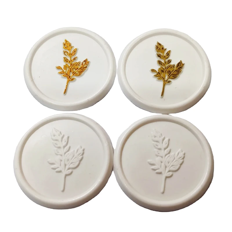 High Quality Hand Made Self Adhesive Glitter Golden Stickers Wax Embossed Seal Stickers