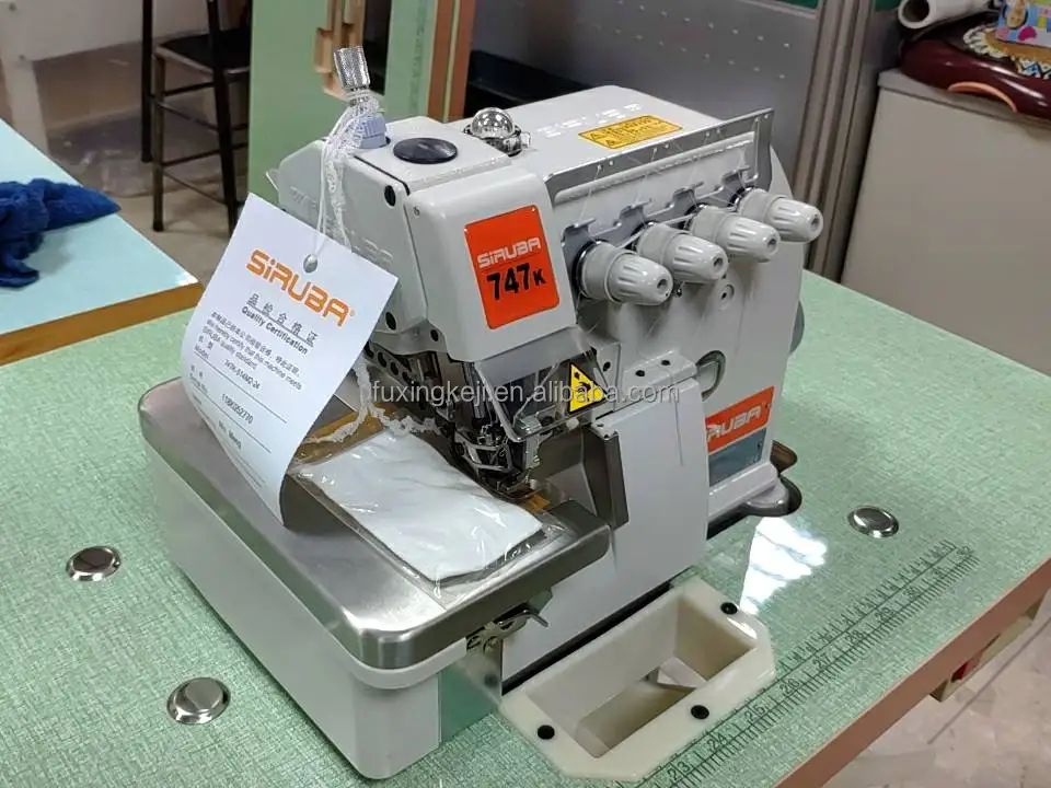 New Siruba 747K 4 thread overlock machine with direct drive motor flat bed industrial sewing machine