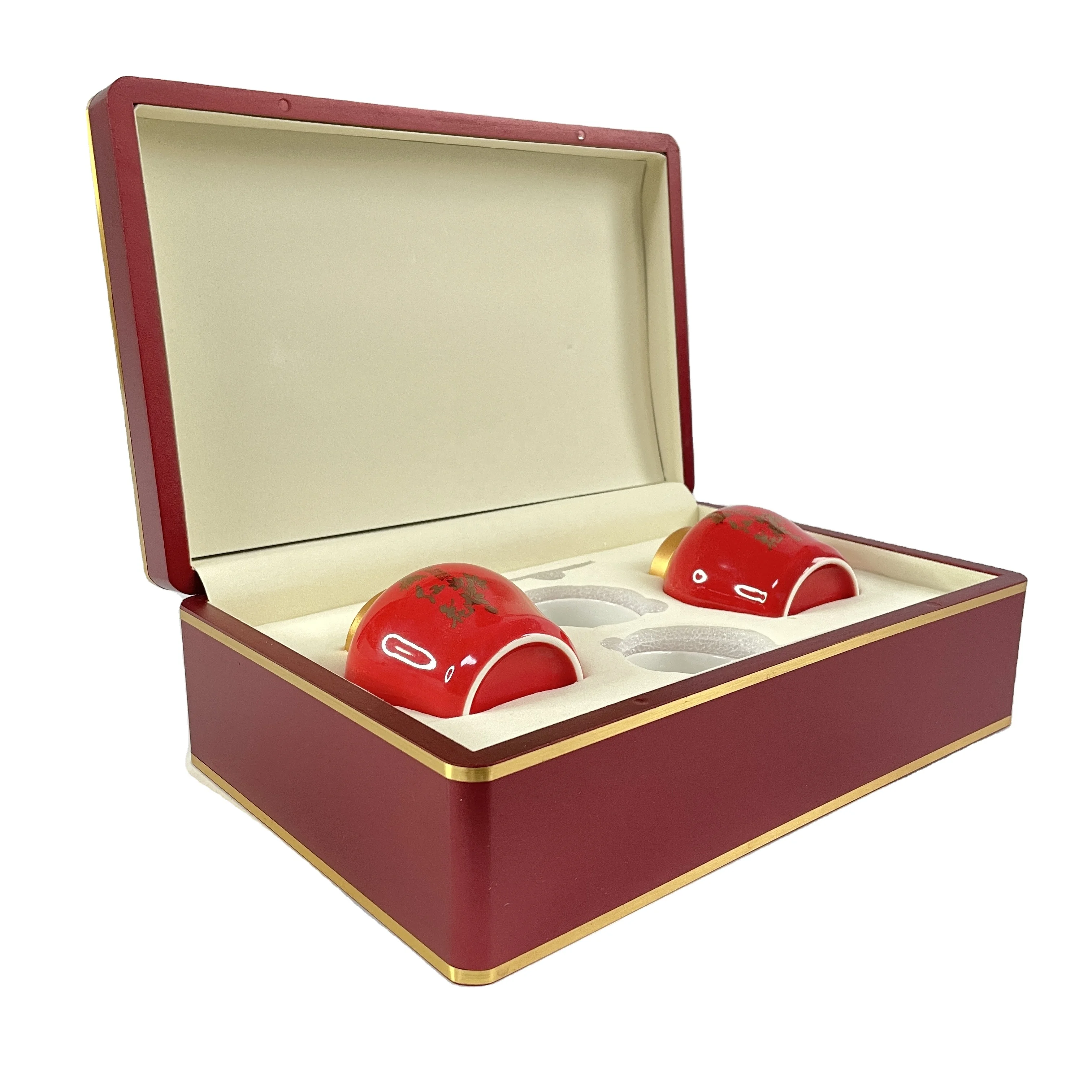 Wholesale of New Saffron Gift Boxes Exquisite Wooden Boxes Red Round Head Bottles, Saffron Packaging Boxes Logo Customizable