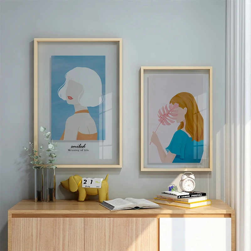 modern beautiful girl acrylic glass pictures wall art cartoon custom print decorative painting