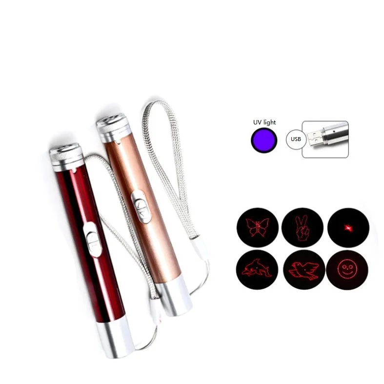 Long Range Teaching Cat Presentation Pen Multi-Mode USB Rechargeable Pet Dogs Kitten Toy Red Light Laser Pointer