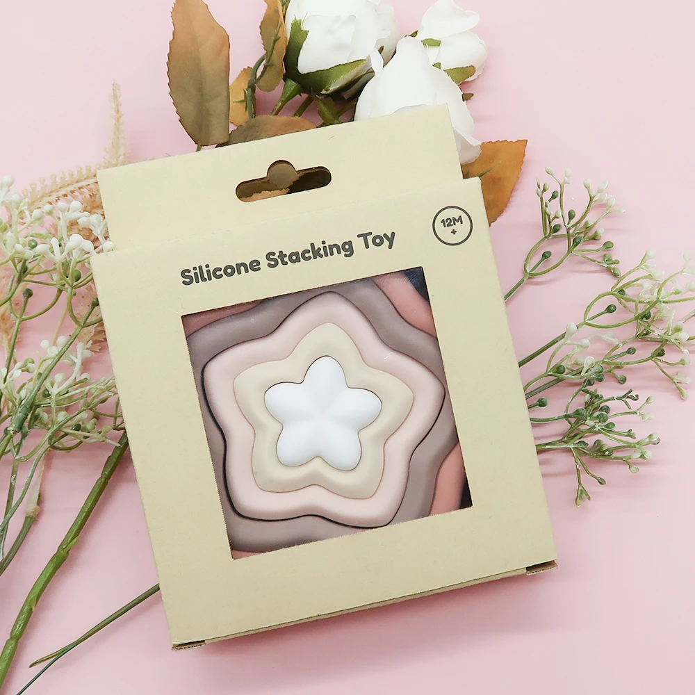 Kids multiple use perfect match silicone tower new fancy colors toy baby stack up toys