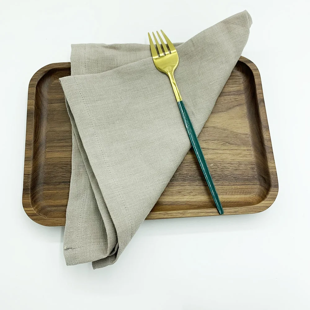 High quality hot sale soild color linen dinner napkin table decoration line napkin