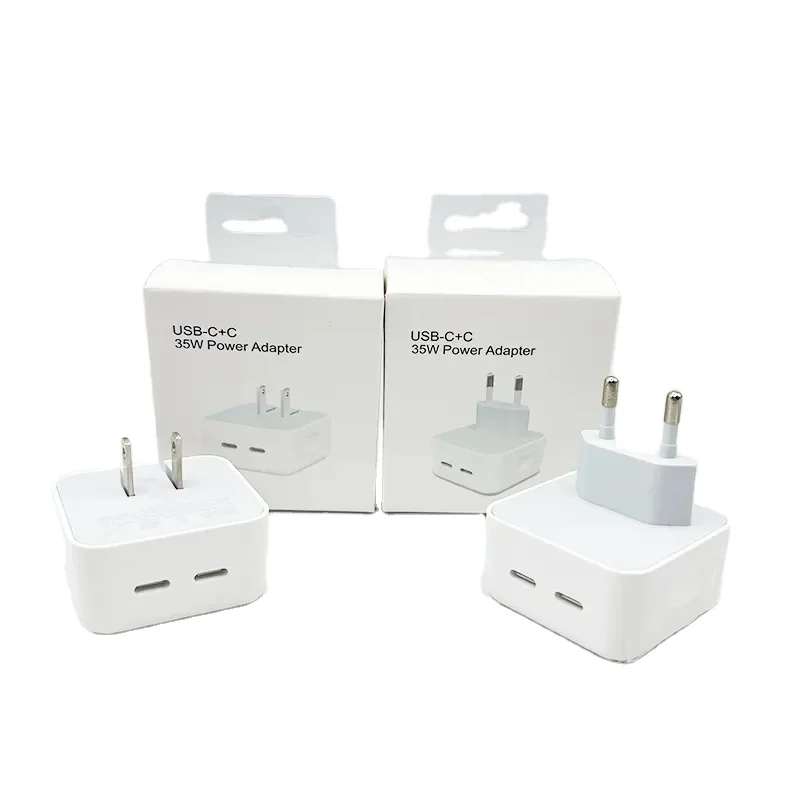 USB Cable Type C Data Cable 35W Dual Port Power Adapter Travel Wall Charger for iPhone Charger Fast Charging 35W Fast Chargers
