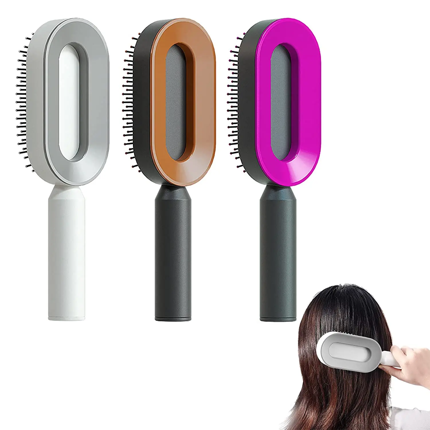 Easy Clean Hairdressing Brush Self Cleaning Hair Brush for Women