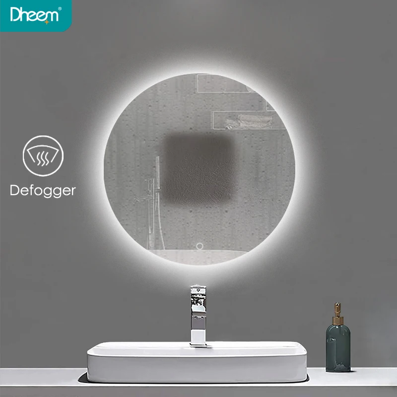 
round Illuminated smart backlit mirror lighted bathroom mirrors led mirror 