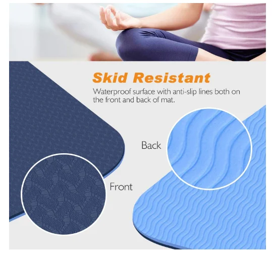 Double Layers Promotion Gym Tpe  Anti-Skid Folding Yoga Mat Bags Wholesale Suede Yoga Mat