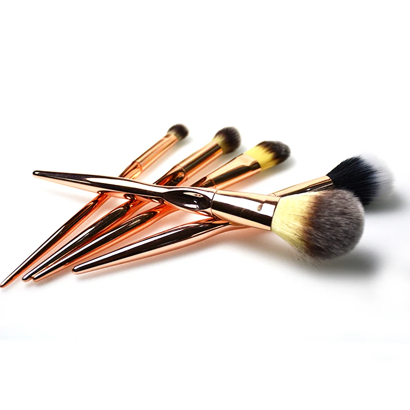 New Arrival Rose Golden Pro Makeup Brush Set 5pcs Completed Makeup Brush For Makeup Studio