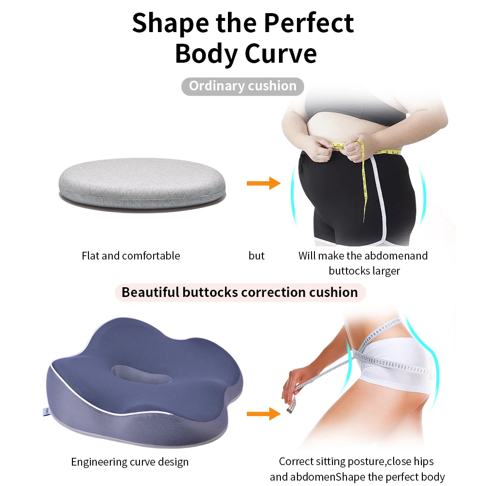 Beezin Washable Cover  Cushion Office Lumbar Support Chair Car Back Support Memory Foam Pillow Chair Cushion Seat