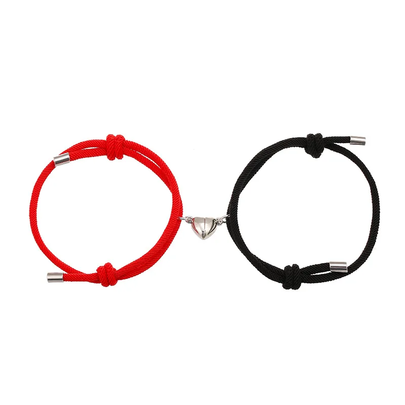 OEM Pulseras De Pareja Love Magnets Attract Lovers Bracelet Heart Couple Wove Fine Jewelry Bracelets & Bangles