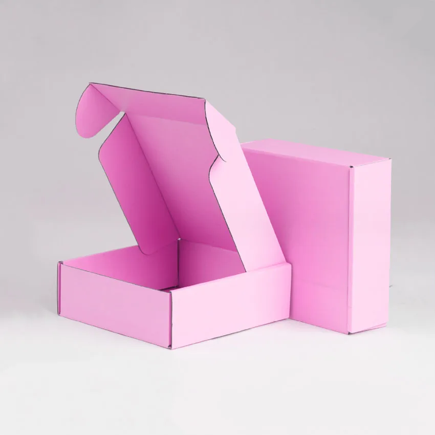 China wholesale corrugated paper custom gift box paper packaging pink mailer boxes