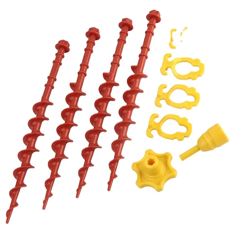 82997A#ABS Screw Helix Peg Set Plastic Tent Pegs for Camping & Hiking