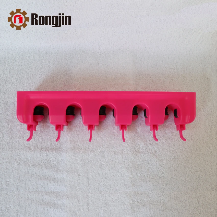 Storage Holders & Rack Mop And Broom Holder Plastic Wall Mounted Broom Hanger 5 Rack 6 Hook