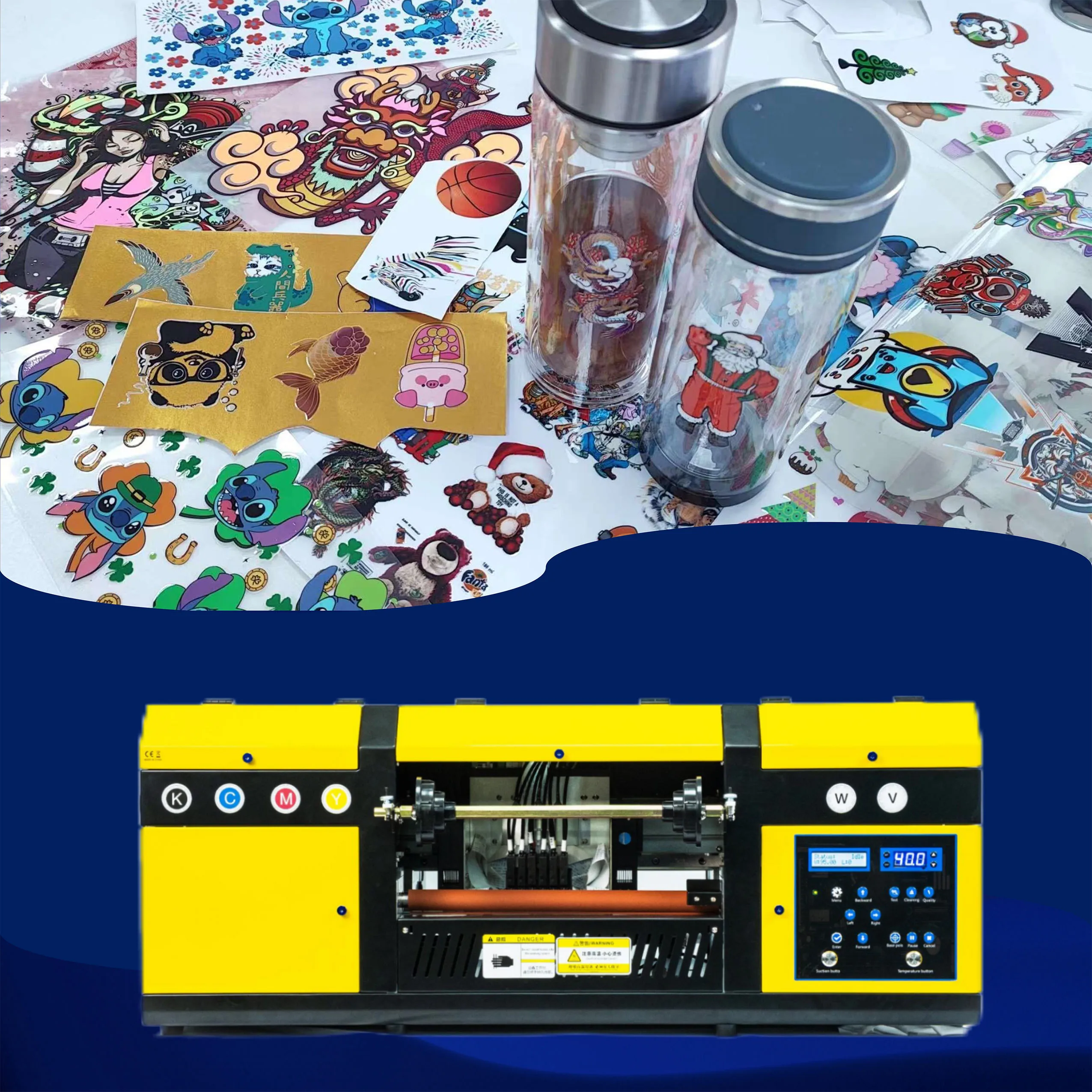 Desktop All In One A3 UV DTF Printing Printer UV DTF Sticker Printer Roll To Roll UV Printer For Golden Foil Film Printing