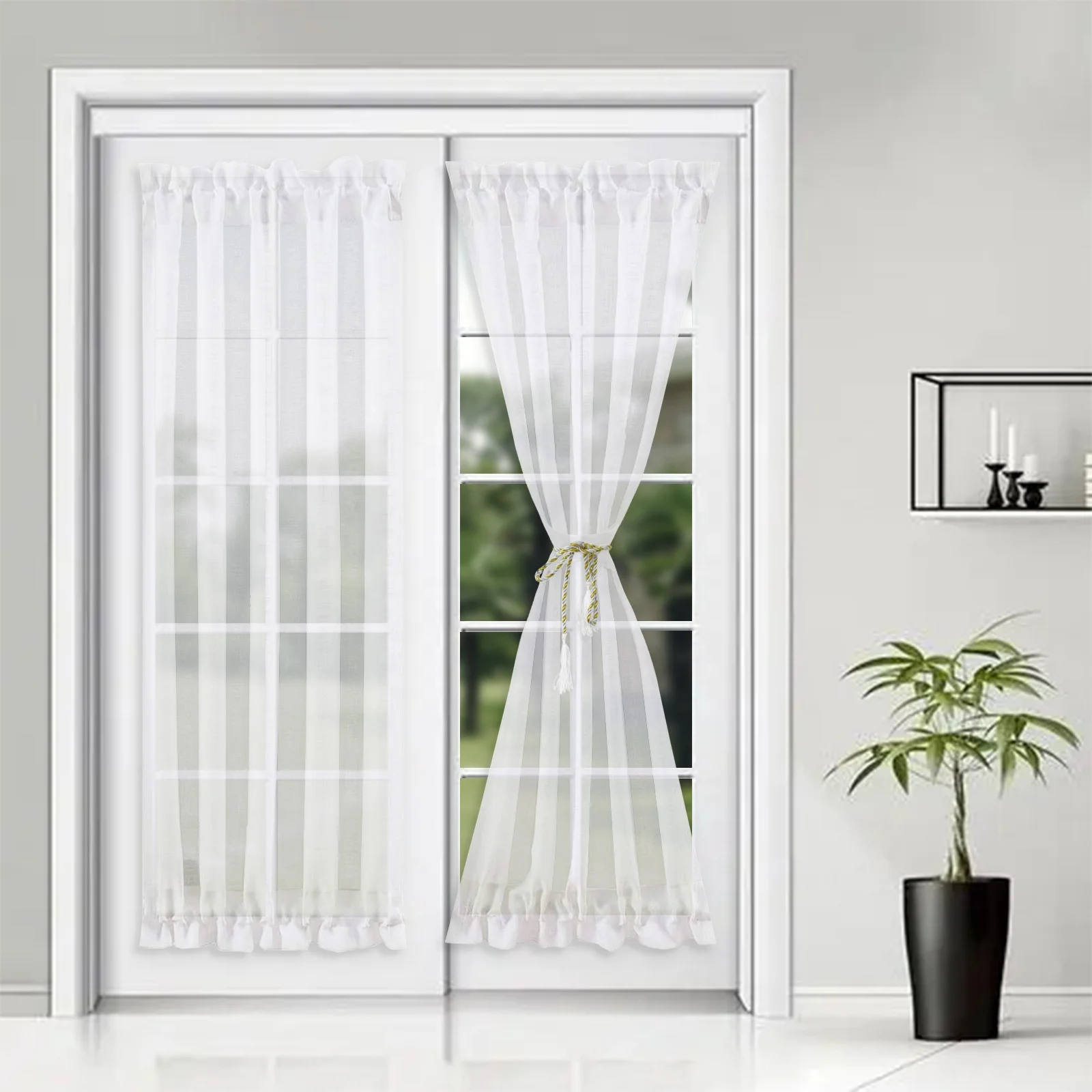 French style door curtains glass doors screen curtains customized breathable and skin friendly curtains