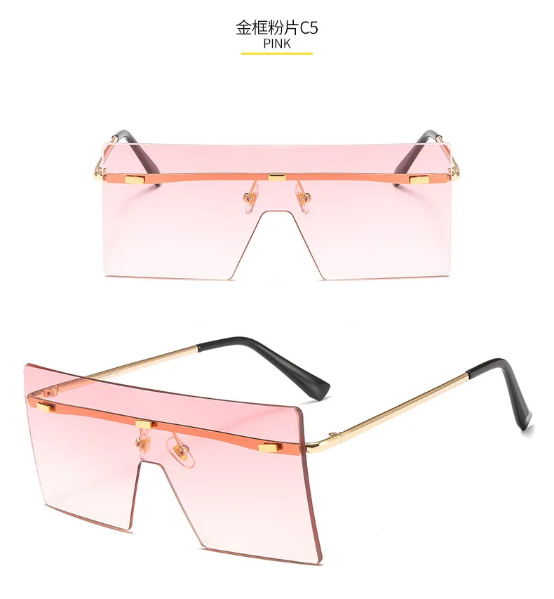 2020 sun glasses women luxury rimless square shade sunglasses lunette de soleil femme
