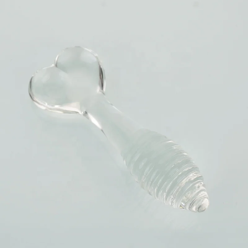 Factory Supply In Stock Cheap Mini Transparent Pink Glass Dart Model Butt Plug Doomerang Model Glass Sex Toy for Sex Enjoyment