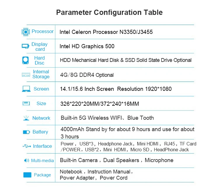 AIWO Wholesale Laptops New Quad Core Notebook Laptop Computer for Office Home OEM ODM 8GB 64GB Win10 for Student Online Class