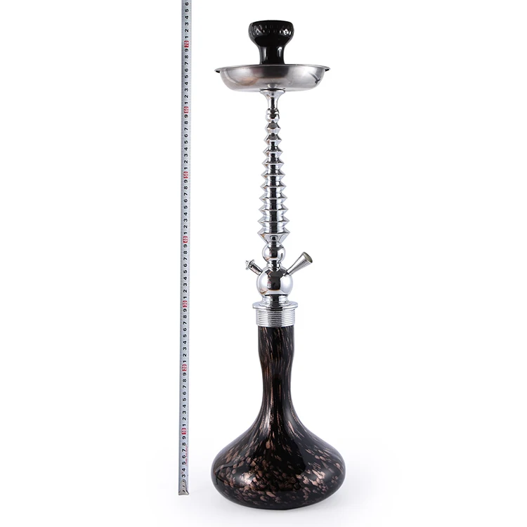 Hot Sale Huka Hookah Smoking Russian Alpha Model Black Glass Shisha Aluminum Alloy Hookah