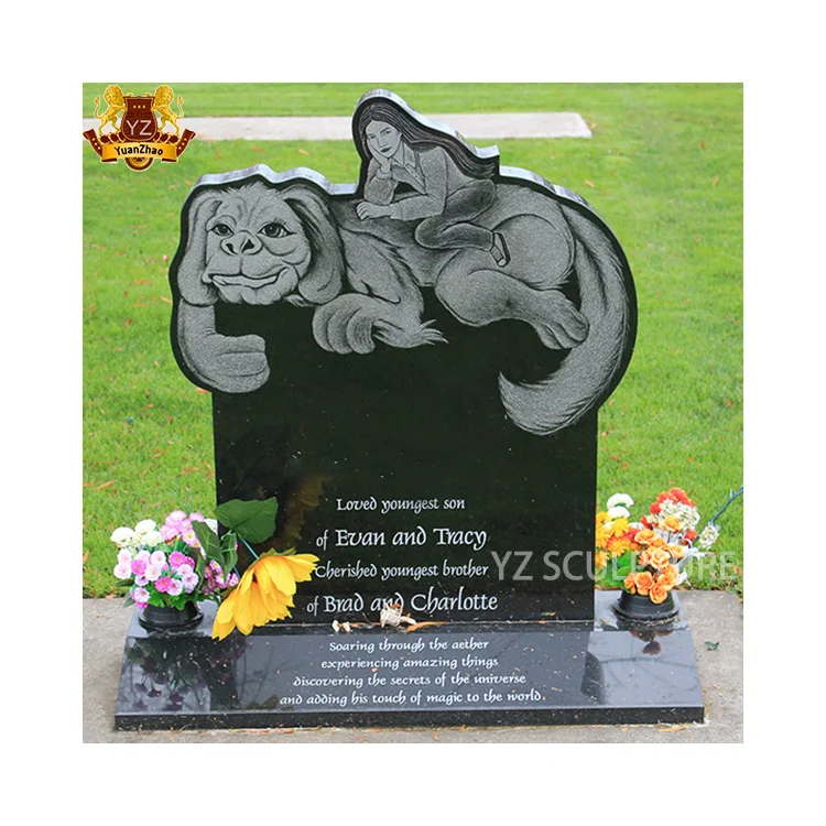 Wholesale Custom Granite Cartoon Headstone Marble Teddy Bear Headstone Stone Granite Tombstones And Monuments For Babies