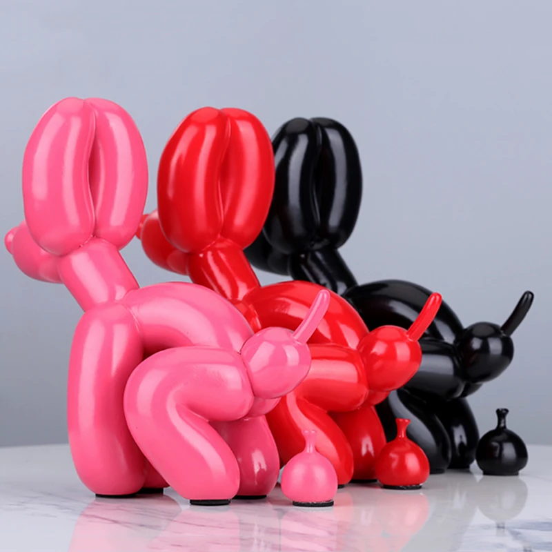 Creative Poop Balloon Dog Statue Home Decoration Modern nordic Cute Animal Resin Art Sculpture Crafts Desktop Decors Ornaments