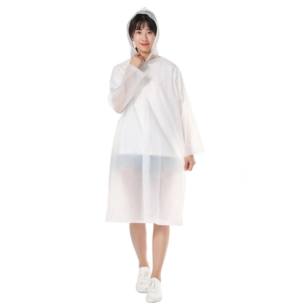 
Portable EVA Raincoats Reusable Rain Ponchos with Hoods and Sleeves Lightweight Raincoats for Adults Outdoor 
