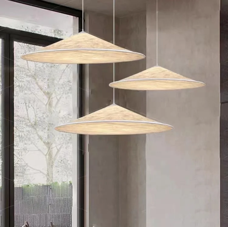 Japanese style rice paper bar hotel home decorative chandelier hanging lamp triangle restaurant pendant light