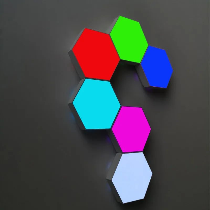 2022 Dance Floor Wedding Party DIY Shape Light For Kids Hexagonal LED Wall Tile Touch Smart Night Lamp