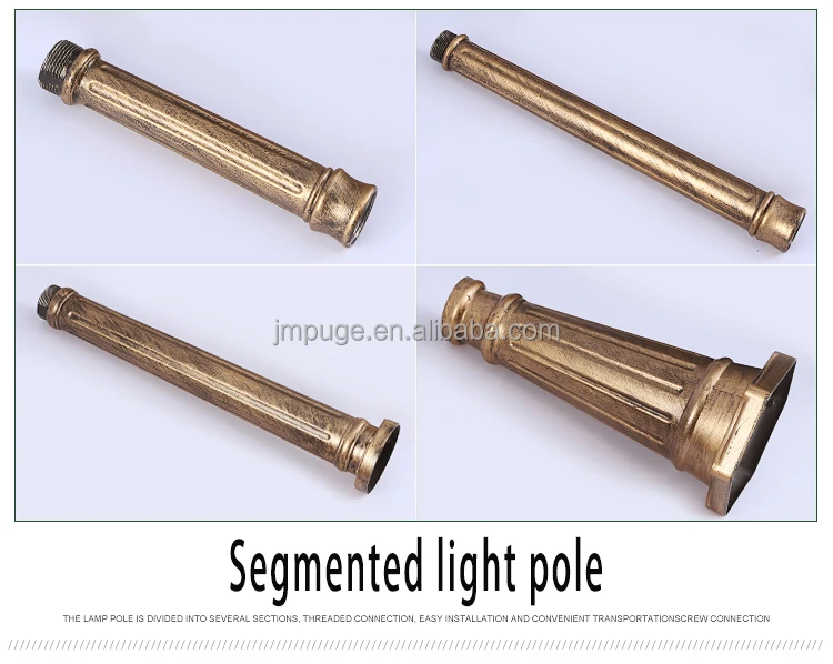 Professional manufacture outdoor decorative antique cast iron street lamp post led garden pole light